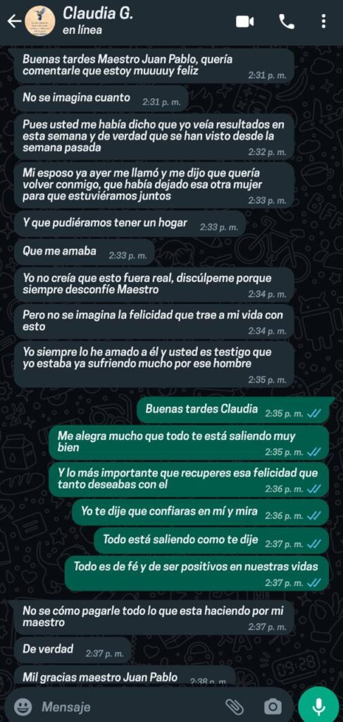 Testimonio WhatsApp 3