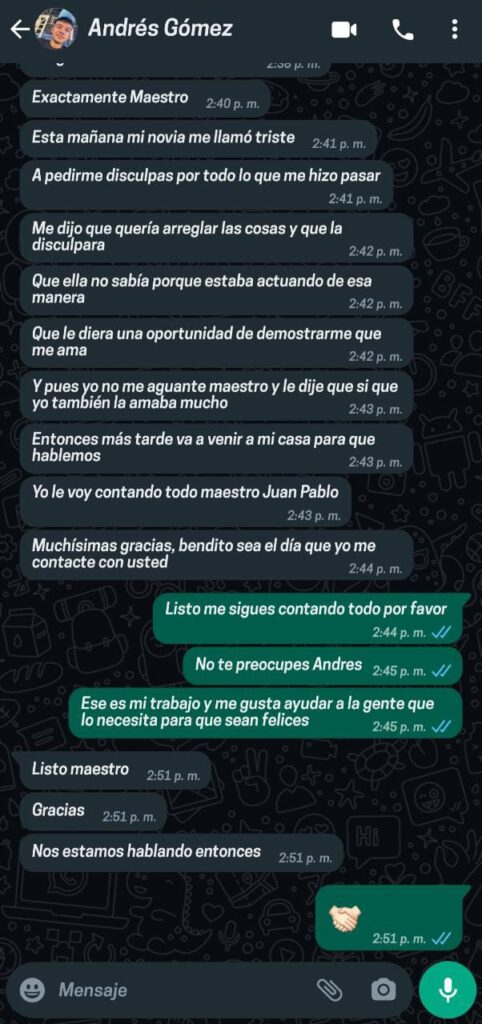 Testimonio WhatsApp 1